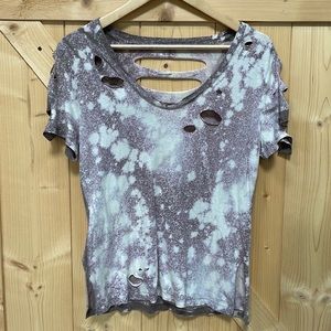 100% Custom Bleach Dyed & Distressed T-Shirt | Medium